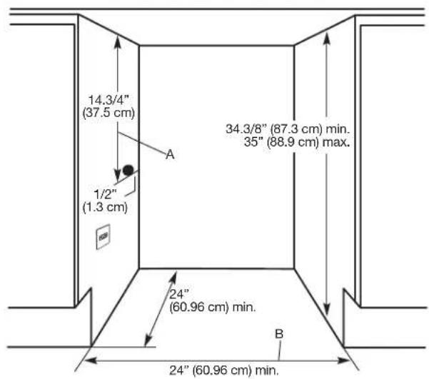 WHIRLPOOL WUB50X24HZ - Opening Dimensions - 1