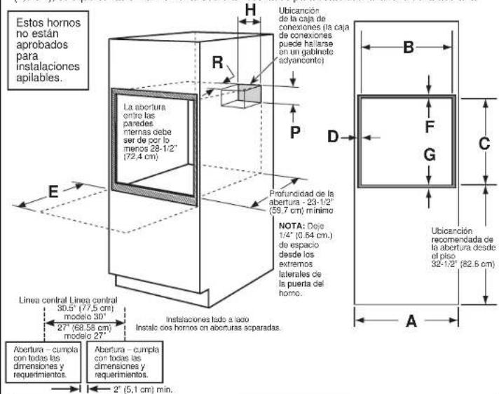 GE Profile PKS7000BNTS - A ABERTURA PARA HORNOS ÚNICOS EN UN GABIENTE DE PARED - 1