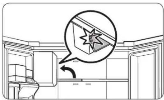 Interior view of a kitchen with a highlighted star-shaped object and directional arrow (no text or symbols)