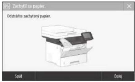 CANON iSENSYS MF543x - Zdá sa, že zariadenie nefunguje Došlo k zaseknutiu papiera - 1