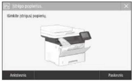 CANON iSENSYS MF543x - Atrodo, kad jrenginys neveikia lstrigo popierius - 2