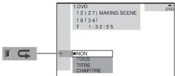 SONY AVDC700ES - Sélectionnez le réglage de la lecture repétée, puis appuyez sur ENTER. - 1