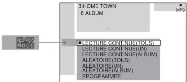 SONY AVDC700ES - Réglage du mode aléatoire dans le menu de commande - 2