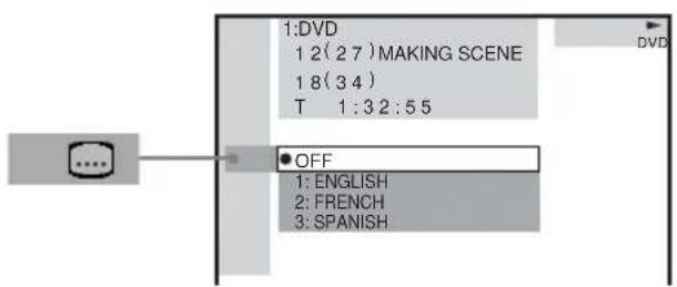 SONY AVDC700ES - Press / to select (SUBTITLE), then press ENTER. - 1
