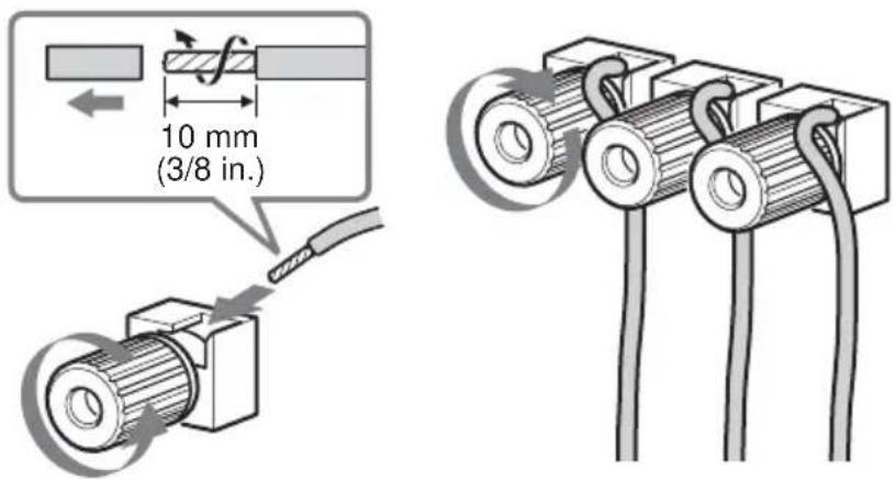 SONY AVDC700ES - Note for connecting the speaker cords to the receiver - 1