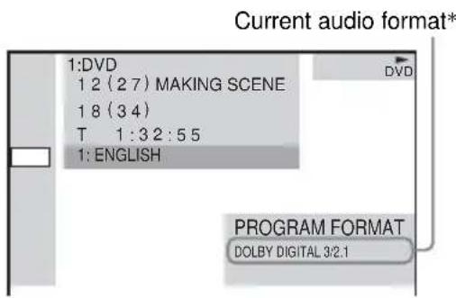 SONY AVDC700ES - Displaying the audio information of the disc (DVD only) - 1