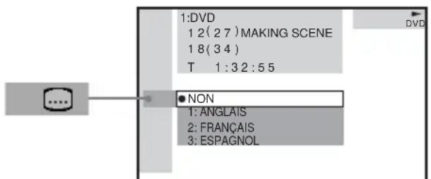 SONY AVDC700ES - Appuyez sur / pour selectionner (SOUS-TITRE), puis appuyez sur ENTER. - 1
