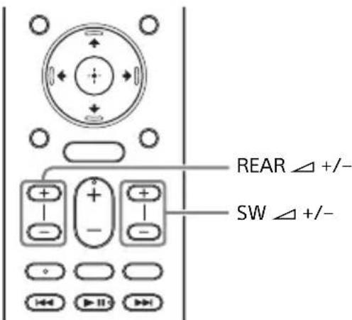 SONY HTZ9F - Adjusting the Volume of the Subwoofer and Rear Speakers - 1