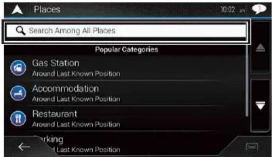 PIONEER AVICW8500NEX - Rechercher des POI par catégorie ou directement par le nom du point de repère - 1