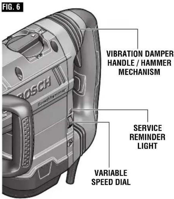 BOSCH DH712VC - VIBRATION DAMPER HANDLE / HAMMER MECHANISM - 1