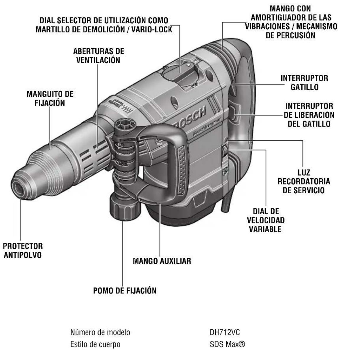 BOSCH DH712VC - Martillo de demolisión - 1