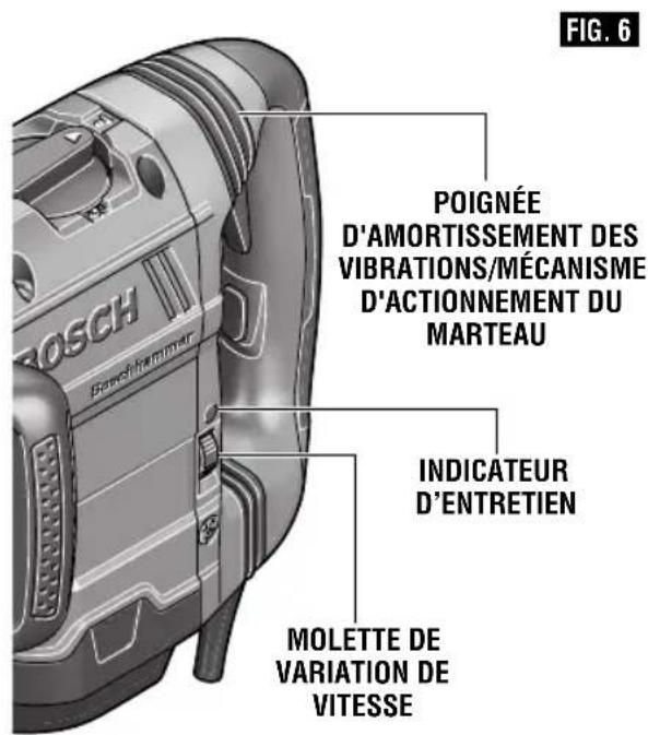 BOSCH DH712VC - POIGNEE D'AMORTISSEMENT DES VIBRATIONS/MECANISME D'ACTIONNEMENT DU MARTEAU - 1
