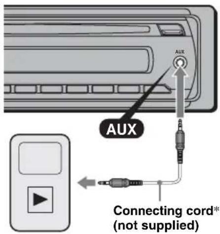 SONY CDXGT33W - Connecting the portable audio device - 1