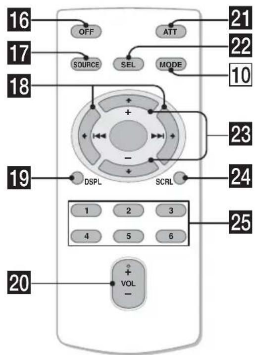 SONY CDXGT24W - Card remote commander RM-X151 (CDX-GT34W only) - 1