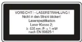 EINHELL TCLD 50 - Pozor: Laserové žiarenie - 1