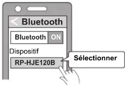 PANASONIC RPHJE120B - Sélectionnez "RP-HJE120B" à partir du menu du dispositif Bluetooth®. - 1