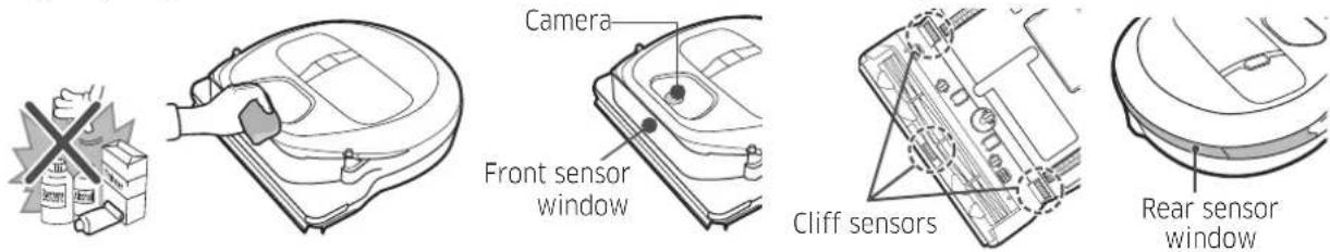 SAMSUNG VR2AM7065WS - Cleaning the sensors and the camera - 1