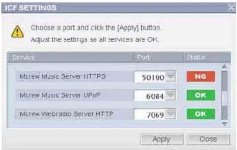 SONY CPFIX001 - Configuración de ICF - 1