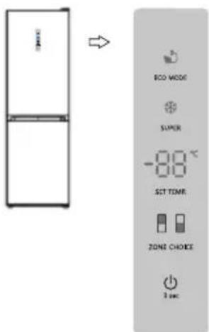 INVENTUM JVL2600 - Control panel on the outside of the door - 1