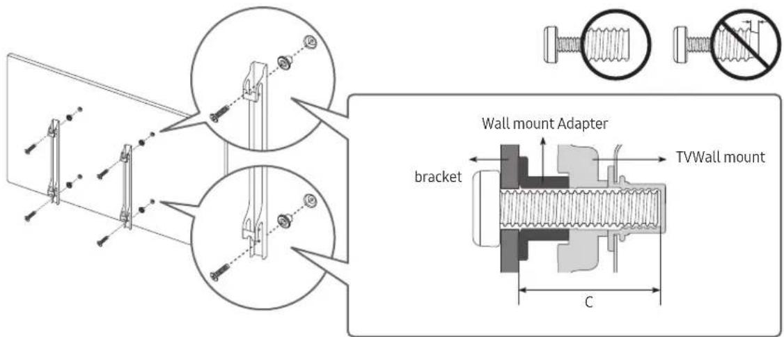 SAMSUNG UHD 65TU8000 - Mounting the TV on a wall - 2