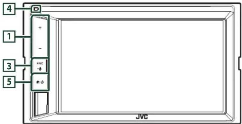 JVC KWM650BT - Funciones de los botones del panel frontal - 3