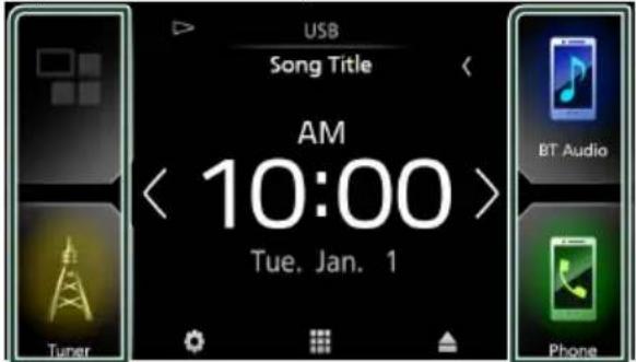 JVC KWM650BT - Para seleccionar la fuente de reproducción en la pantalla INICIO - 1