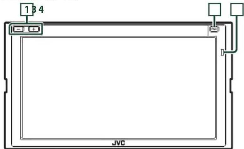 JVC KWM650BT - Funciones de los botones del panel frontal - 2