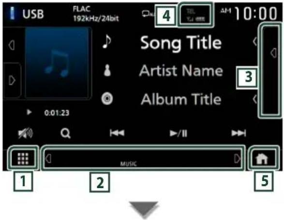 JVC KWM650BT - Source control screen descriptions - 1