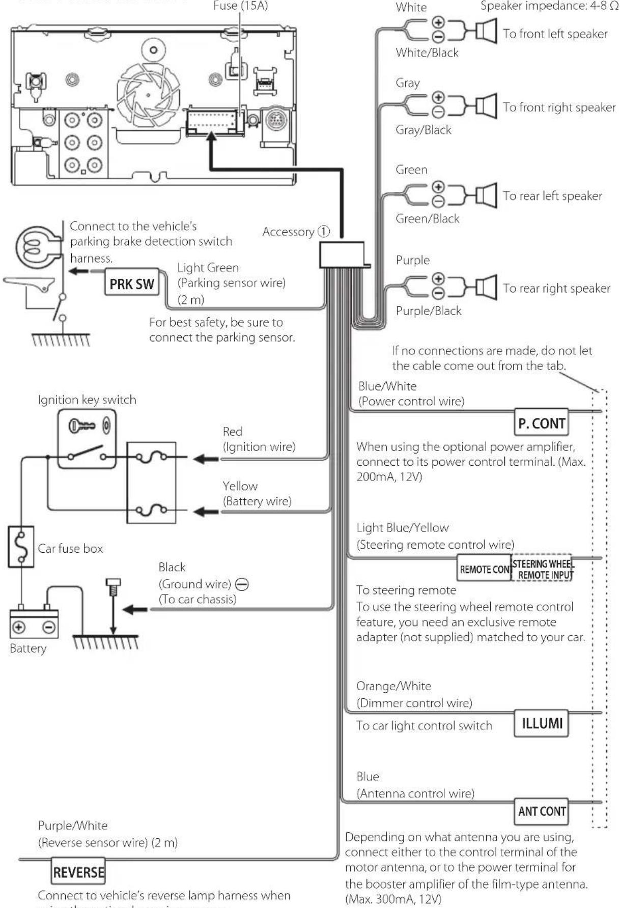 JVC KWM650BT - Connecting wires to terminals - 1