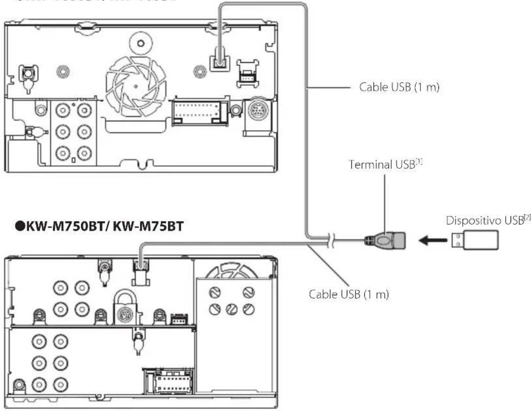 JVC KWM650BT - Conexión de un dispositivo USB - 1