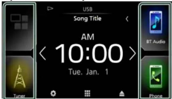 JVC KWV850BT - Para selecciónar la fuente de reproducción en la pantalla INICIO - 1