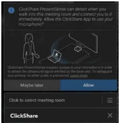 Barco ClickShare CX20 - Entree sans que PresentSense ne soit actif sur votre application de bureau - 1