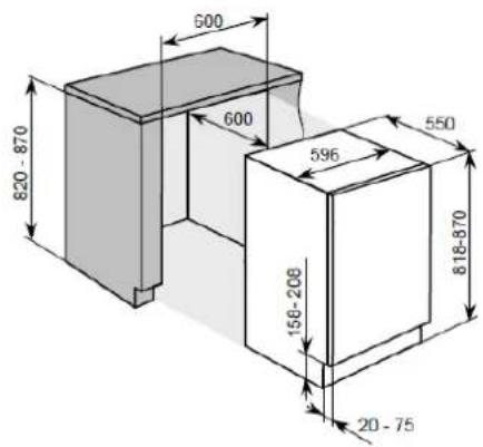 HOOVER HBOU 822 NE - Aperture dimensions - 1