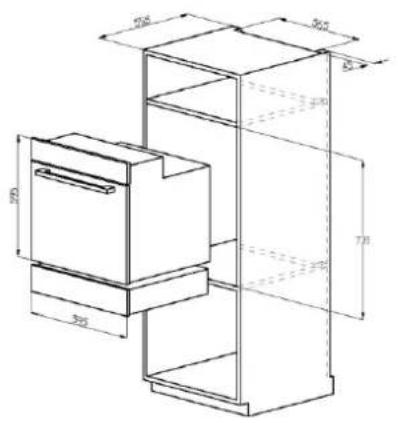 HOOVER HPWD 1402 N - Dimensions encastré - 2