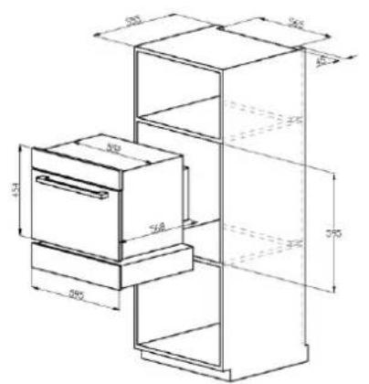 HOOVER HPWD 1402 N - Inbouwafmetingen - 1