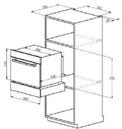 HOOVER HPWD 1402 N - Dimensions encastré - 1