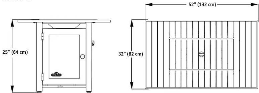 Napoleon HAMP2GY - DIMENSIONS - 1