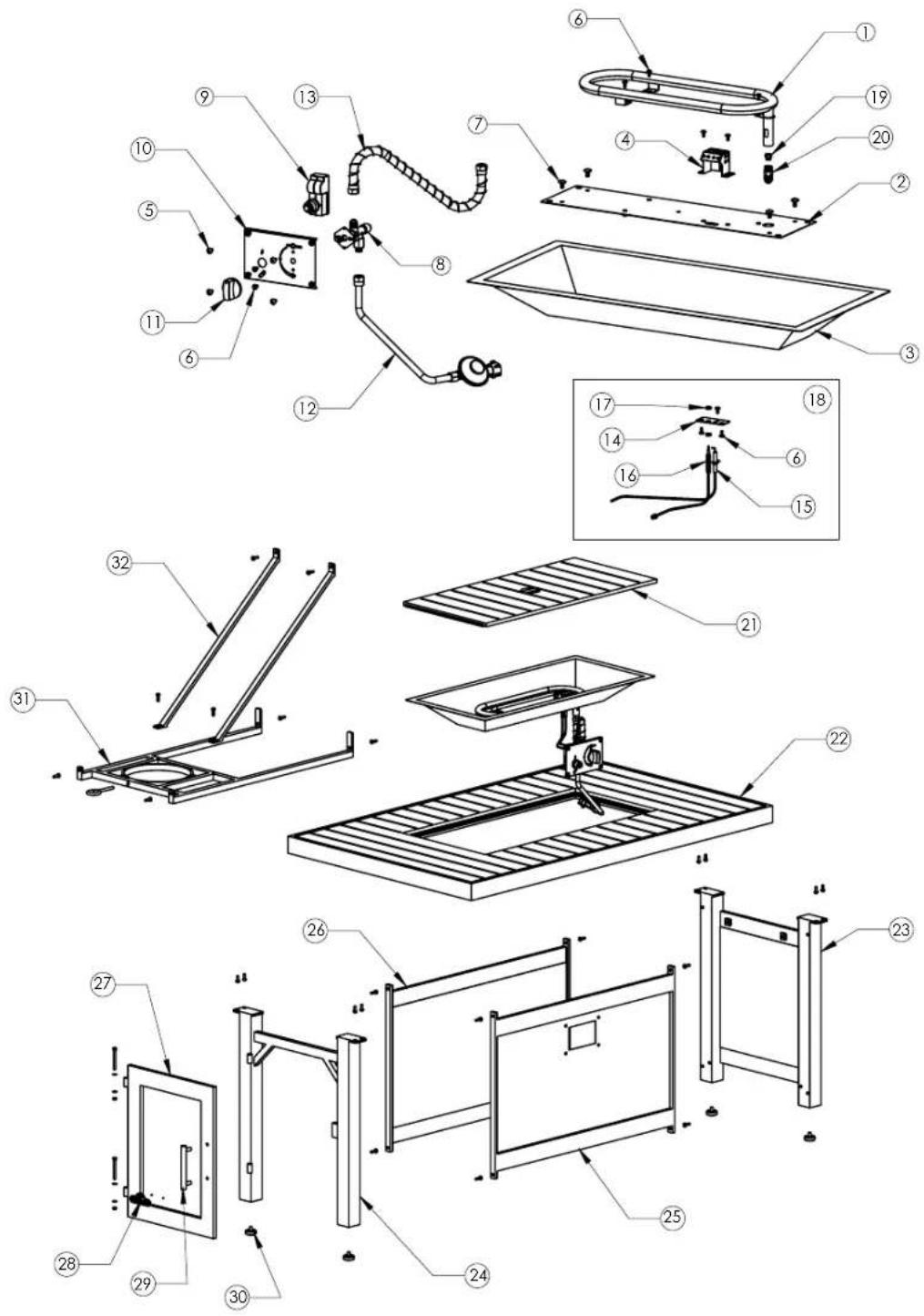 Napoleon HAMP2GY - DIAGRAMME DE PIÈCES HAMP1 - 1