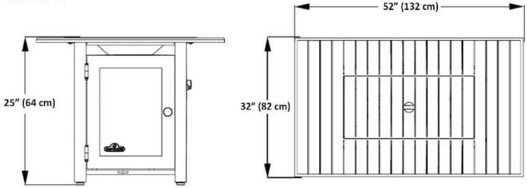 Napoleon HAMP2GY - DIMENSIONS - 1