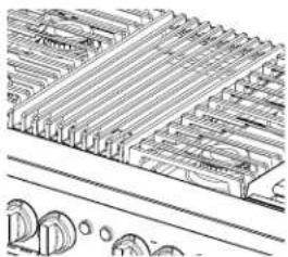 JENN-AIR JDRP436HL - Mettre la grille de gril en position. - 1