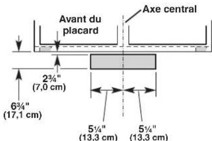 JENN-AIR JXU9136HP - Décharge à travers le mur sous un placard Découpage d'une ouverture rectangulaire de 3^1/2 x 10^1/2 (8,9 cm x 26,7 cm) dans le mur : - 1