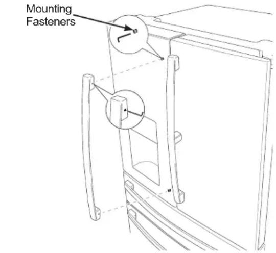 GE CVE28DM5NS5 - Remove THE REFRIGERATOR AND FREEZER DOOR HANDLES (if necessary) - 1