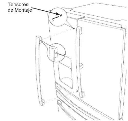 GE CVE28DM5NS5 - RETIRE LAS MANIJAS DE LA PUERTA DEL REFRIGERADOR Y DEL FREEZER (si es Neededo) - 1