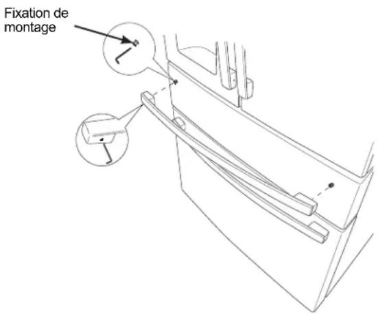 GE CVE28DM5NS5 - RETRAIT DES POIGNÉES DES PORTES RÉFRIGÉRATEUR ET CONGÉLATEUR (si nécessaire) - 2