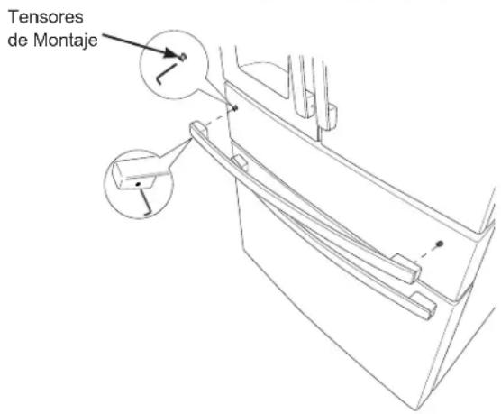 GE CVE28DM5NS5 - RETIRE LAS MANIJAS DE LA PUERTA DEL REFRIGERADOR Y DEL FREEZER (si es Neededo) - 2