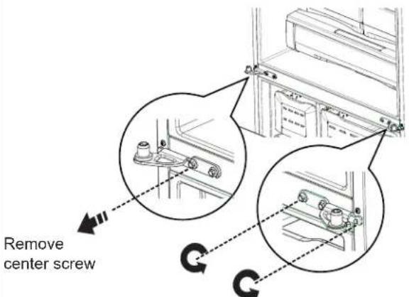 GE CYE22TP3MD1 - 4REMOVE CENTER HINGE (if necessary) - 1