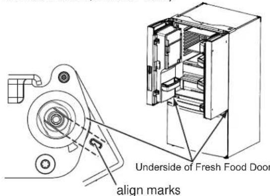 GE CFE28TP4MW2 - REINSTALLING THE REFRIGERATOR DOORS - 2