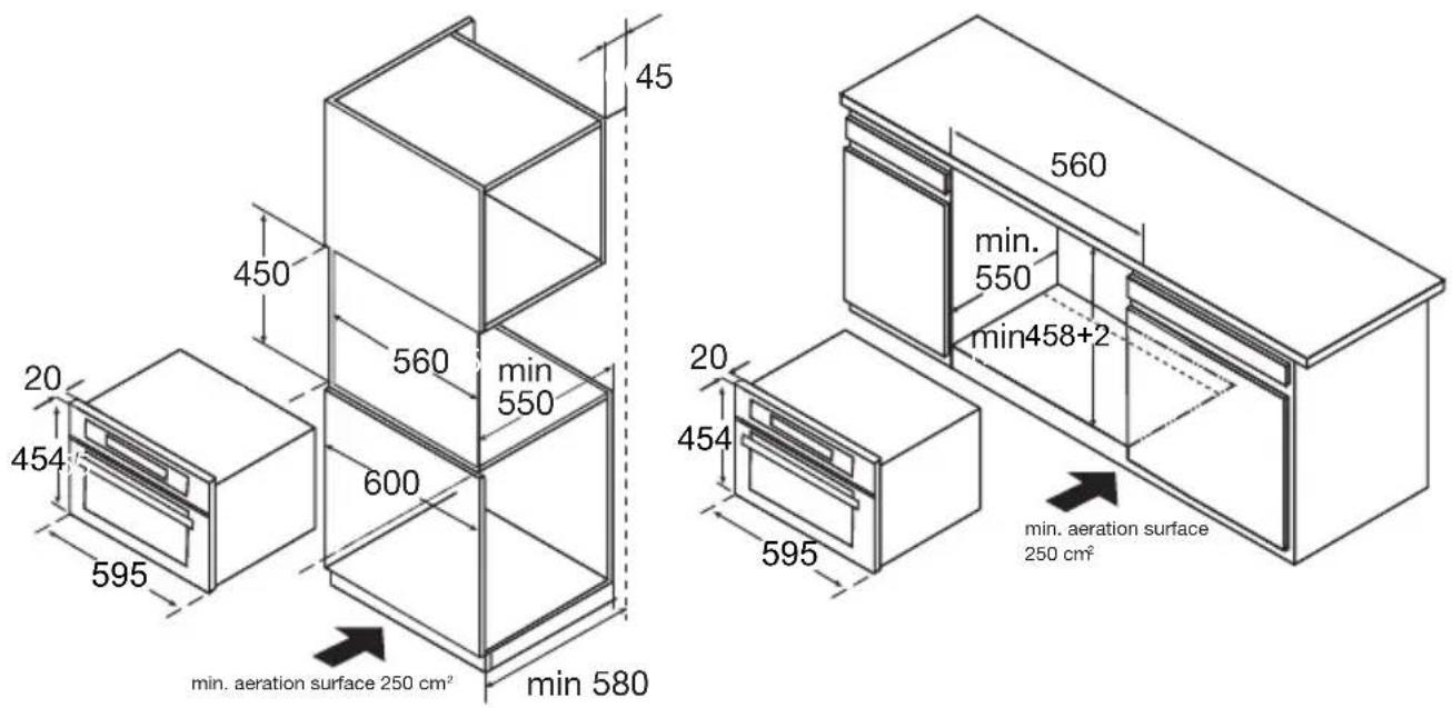 HOOVER HMG440 EX - Installation dimensions - 1