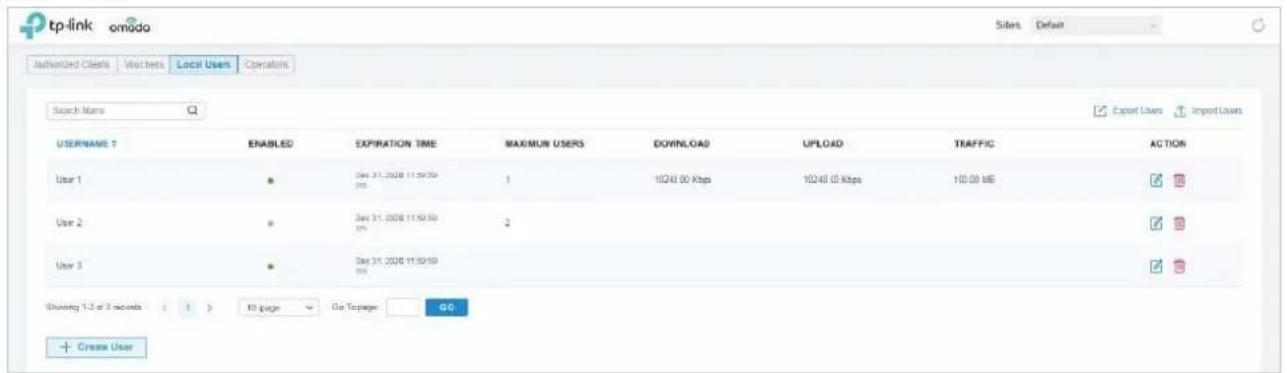 TP-LINK Omada EAP115Wall - Créez des comptes d'utilisateurs locaux à partir de fichiers. - 2