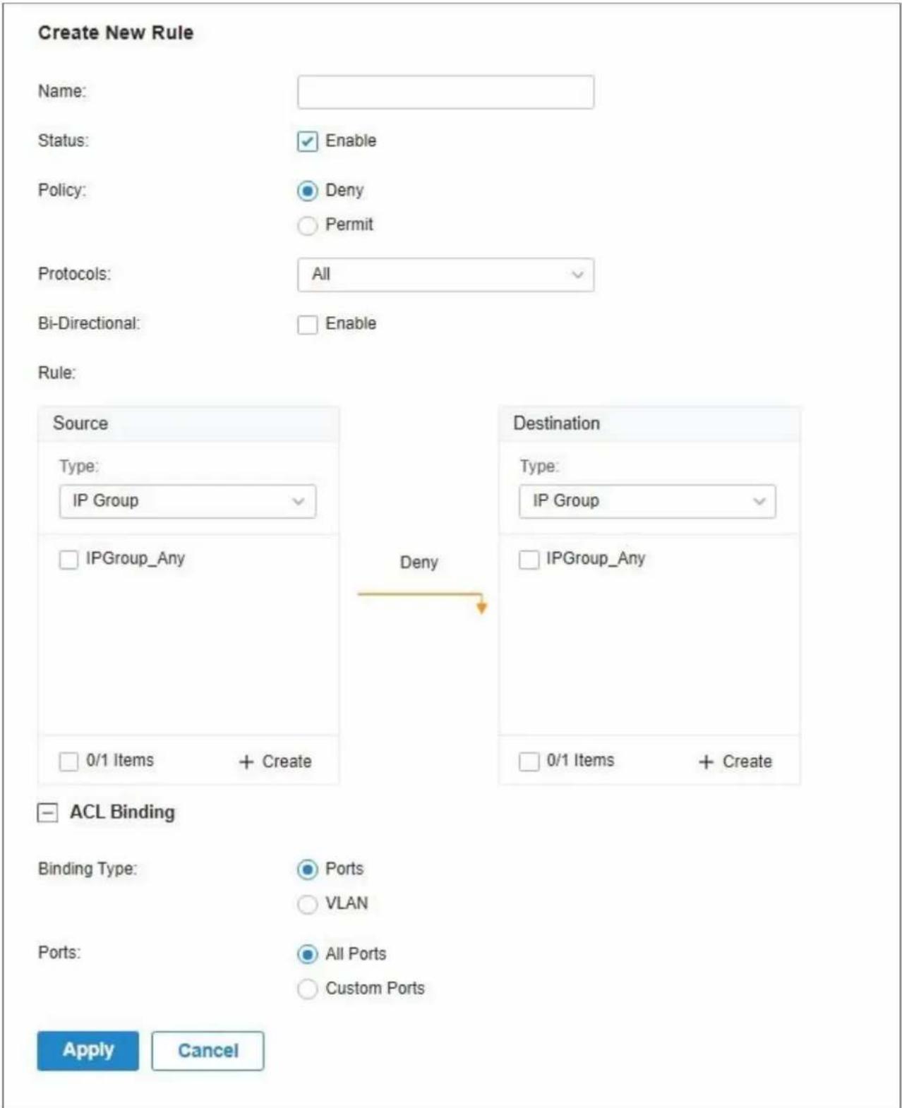 TP-LINK Omada EAP115Wall - - Configuration des ACL sur commutateur - 1